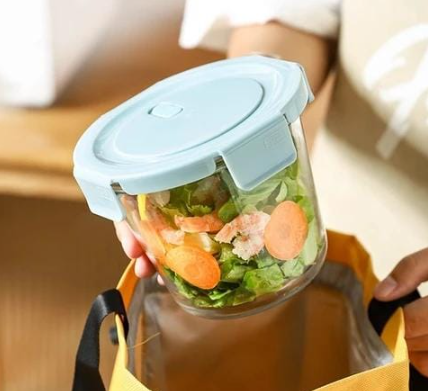 Premium Glass Food Storage Containers with Airtight BPA-Free Locking Lids - 800ml